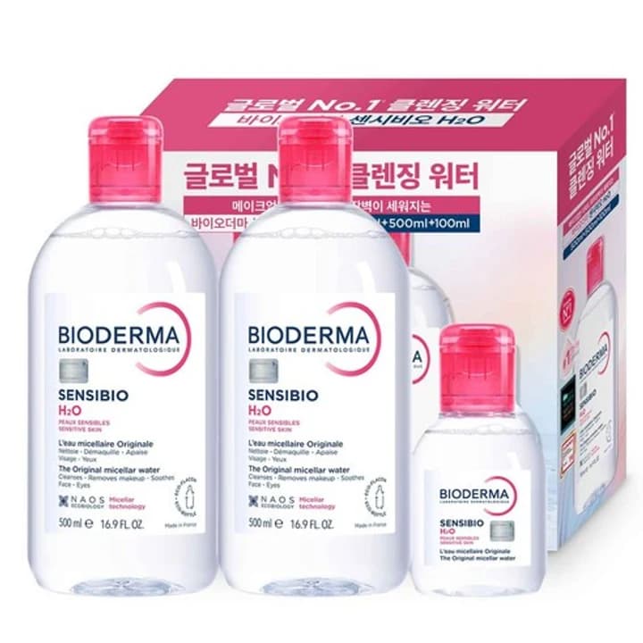 바이오더마 센시비오 H2O 클렌징 워터 세트 3종, 1세트